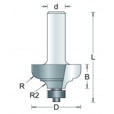 170-8 HM PROFIELFREES TYPE J , D= 28,6, R2= 4, R1= 4