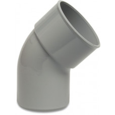 BOCHT 45&deg; PVC-U 40 MM LIJMMOF X SPIE GRIJS KOMO