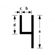 STOELTJESPROFIEL GS1 ALUMINIUM BRUTE 26X8X15X1,5MM 100CM