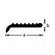 TRAPKANT ALUMINIUM ZILVER GEANODISEERD 25X6,3X2MM 100CM