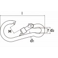 KARABIJNHAAK 140 X 12 MM MET SCHROEF VZ - 245-12S