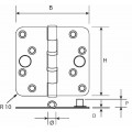 KOGELLAGERSCHARNIER - 89X89 - 3 MM - SKG*** - RONDE HOEKEN