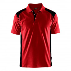 POLOSHIRT PIQUE ROOD - ZWART MAAT L