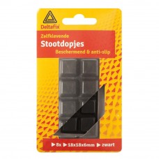 STOOTDOPJES ZWART 18 X 18 X 6 MM 8 STUKS