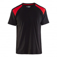 T-SHIRT ZWART - ROOD MAAT L