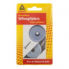 TEFLON GLIJDERS ROND 38MM 2 STUKS INCL SCHROEVEN