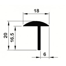 KELDERLUIKPROFIEL ALUMINIUM BRUTE 20X18MM 1M