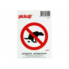 PICKUP HIER GEEN HONDENPOEP PICTOGRAM STICKER - 100 X 100 MM.