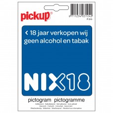 PICKUP NIX18 GEEN ALCOHOL EN TABAK PICTOGRAM STICKER - 100 X 100 MM