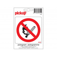 PICKUP VERBOD VUUR, OPEN VLAM, ROKEN PICTOGRAM STICKER - 100 X 100 MM