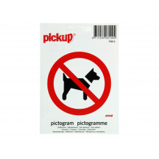 PICKUP VERBODEN VOOR HONDEN PICTOGRAM STICKER - 100 X 100 MM