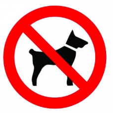 PICKUP VERBODEN VOOR HONDEN PICTOGRAM STICKER - 200 MM