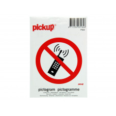 PICKUP VERBODEN VOOR MOBIELE TELEFOON PICTOGRAM STICKER - 100 X 100 MM