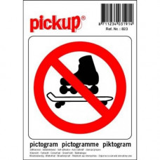 PICKUP VERBODEN VOOR ROLLERSKATES PICTOGRAM STICKER - 100 X 100 MM