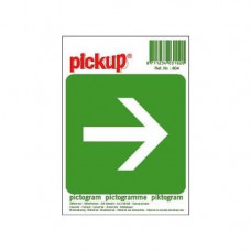 PICKUP VLUCHTWEG RECHT PICTOGRAM STICKER - 100 X 100 MM