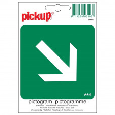 PICKUP VLUCHTWEG SCHUIN PICTOGRAM STICKER - 100 X 100 MM