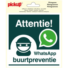 PICKUP WHATSAPP BUURTPREVENTIE PICTOGRAM STICKER - 150 X 150 MM