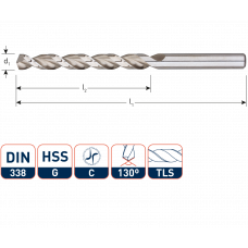 HSS HOUTSPIRAALBOOR DIN338 5X52X86MM