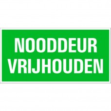 BORD NOODDEUR VRIJLATEN 15X30CM