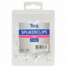 SPIJKERCLIP WIT 6MM 100 STUKS