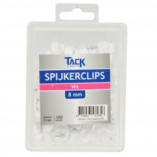 SPIJKERCLIP WIT 8MM 100 STUKS