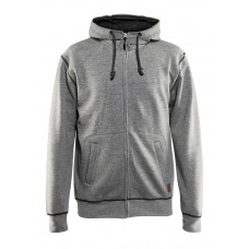 HOODED SWEATSHIRT MET RIST GRIJS MELEE L