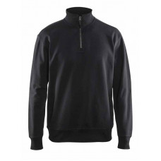 BLAKLADER SWEATSHIRT MET HALVE RITS ZWART L