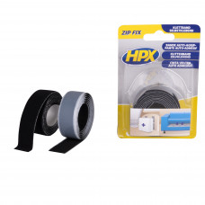 HPX ZIP FIX KLITTENBAND (HAAK+LUS) - ZWART 2 X 20MM X 1M