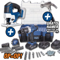 ACTIESET 1:BOORSCHROEFMACHINESET + DECOUPEERZAAG + GRATIS HAMER