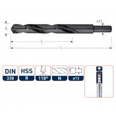 HSS SPIRAALBOOR DIN 338 20MM