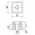 INSTEEKBUS 35 X 35 KUNSTSTOF DRAAD M8 - ZWART