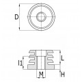 INSTEEKBUS KUNSTSTOF DRAAD 18 MM M8 ZWART