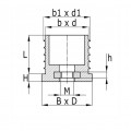 INSTEEKDOP 16X16 MET MOER M6 ZWART