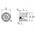 DRAADBUS 28X1,5-2 MET METALEN MOER M8 ZWART