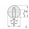 KOGELKNOP BAKELIET - Ø32MM - M10 - DIN 319/C