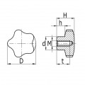 ALUM. STERKNOP DIN 6336, 50MM M 8