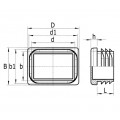 INSLAGDOP MODEL TR, RECHTHOEKIG, VLAK 100 X 50 MM 2,0 – 4,5 MM