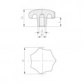 ALUM. STERKNOP DIN 6336, 63MM M12