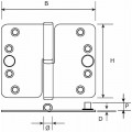 KOGELSTIFTPAUMELLE KANTELAAF RONDE HOEKEN 125X89MM SKG ***® RVS GEB. L