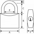 HANGSLOT DX PRO-LINE STANDAARD GESLOTEN BEUGEL 60 MM SKG**® ZWART