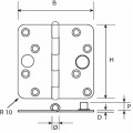 DX SCHARNIER MET LOSSE RVS PEN SKG*** 89X89 MM H367-89893023