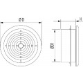 VENTILATIEROOSTER & HOGE MONTAGERING & KLEMRING Ø125 MM,ALU