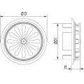 VENTILATIEROOSTER VERSTELBAAR Ø 100/150 MM, WIT