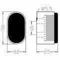 DEURBUFFER OVAAL 25MM NIEUW ZILVER 4700-02