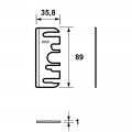 ONDERLEGPLAAT/1MM/SCHARNIER/89X89MM