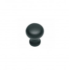 KNOP PADDENSTOEL 25MM SMEEDIJZER ZWART