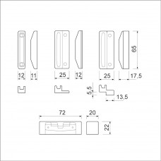 ZAMAC INSTELBAAR SLUITKAST - 22MM - 900678