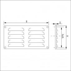 SCHOEPENROOSTER, RVS 316 , OPBOUWMAAT 215X105MM, RVS BULK