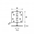 AXA KOGELLAGERSCHARNIER 1533 - 89X89 - TOPCOAT