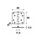 AXA ONGELAGERDE SCHARNIER 1105 - 89X89X2,4MM